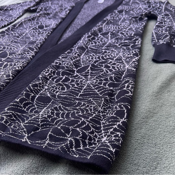 Sparkly Spider Web Open Front Sweater - Picture 3 of 6